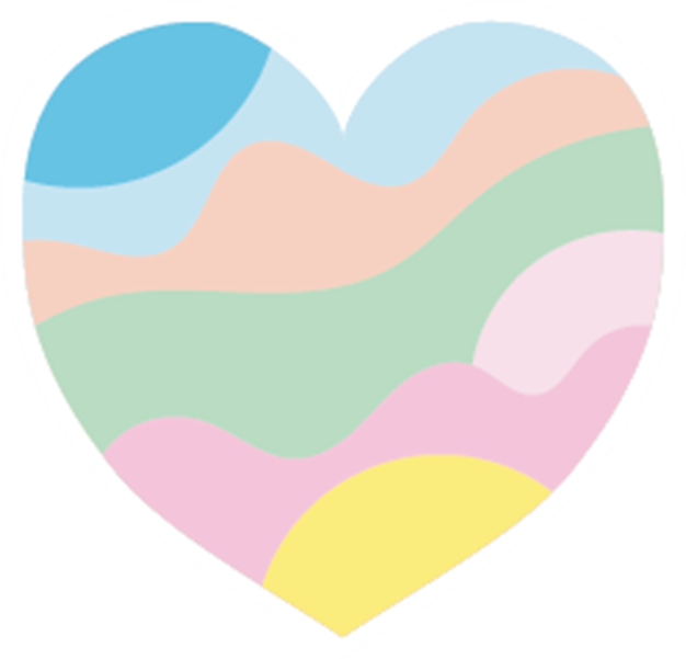 A colorful heart, illustration.