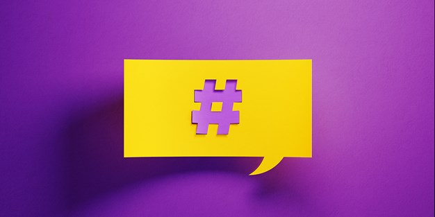 A hashtag symbol. Illustration