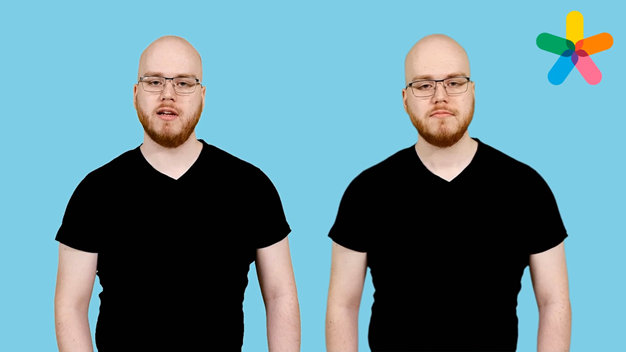 Två personer - läraren och hennes avatar - för information, illustration.