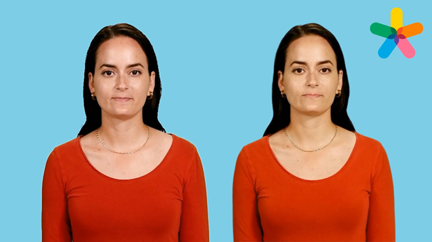 Två personer - läraren och hennes avatar - för information, illustration.