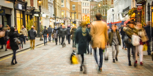 A crowded street. Photo