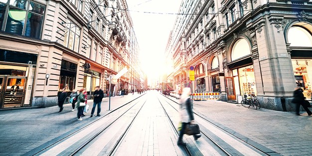 A street in a city. Photo