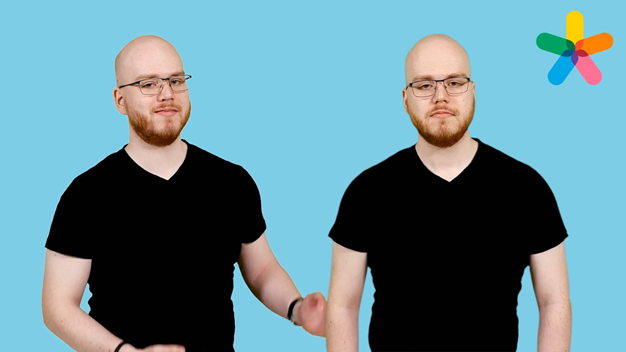 Två personer - läraren och hennes avatar - för information, illustration.