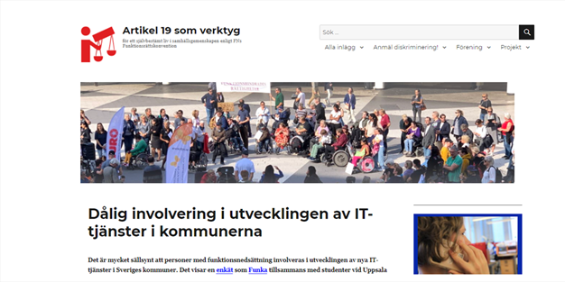 Skärmbild från sajten Artikel 19 som verktyg