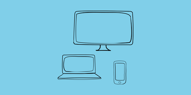 Datorer och smartphone. Illustration
