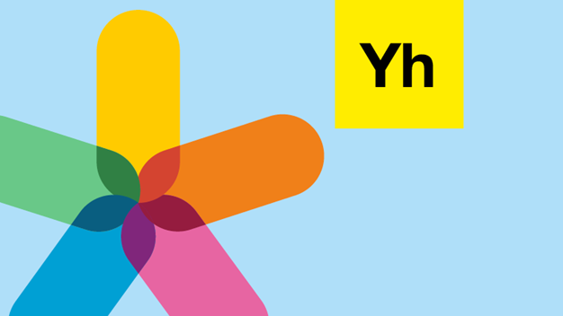 Funkas logotyp på blå bakgrund  