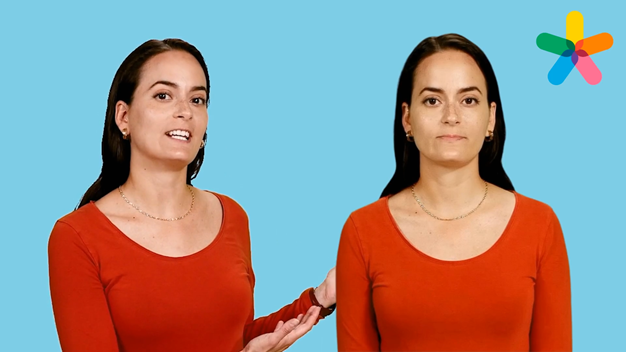Två personer - läraren och hennes avatar - för information, illustration.
